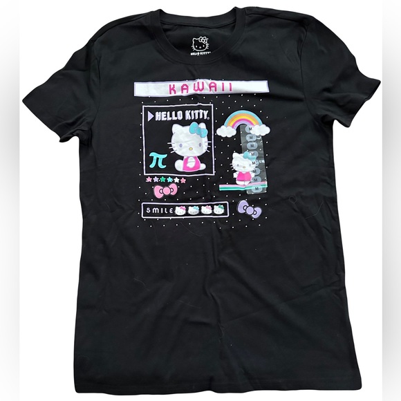 Hello Kitty Kawaii Black Adult T Shirt M - Picture 1 of 3